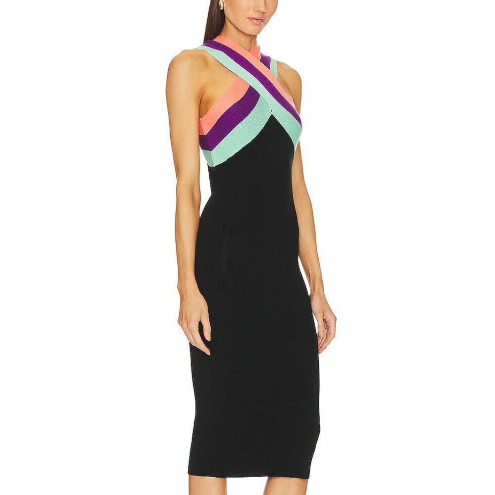 NWT Le Superbe/REVOLVE Dragon Fruit Dress Tricolor Black.  SZ M